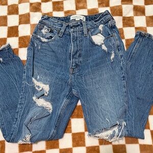 Abercrombie & Fitch curve love high waisted mom jeans